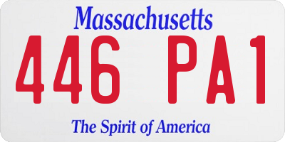 MA license plate 446PA1