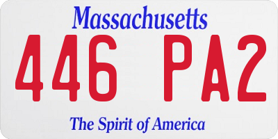 MA license plate 446PA2