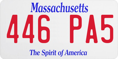 MA license plate 446PA5