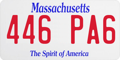 MA license plate 446PA6