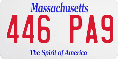 MA license plate 446PA9