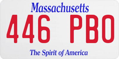 MA license plate 446PB0