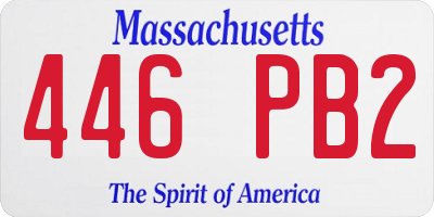 MA license plate 446PB2