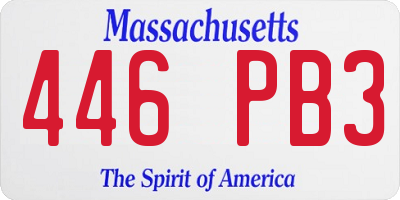 MA license plate 446PB3