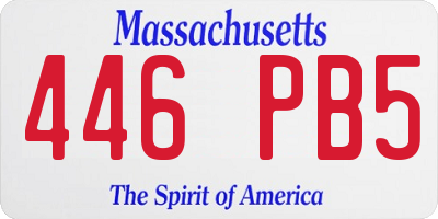 MA license plate 446PB5