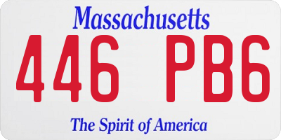 MA license plate 446PB6