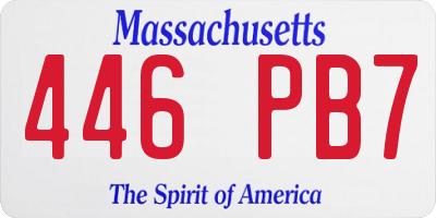 MA license plate 446PB7