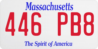 MA license plate 446PB8