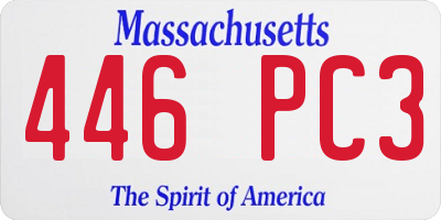 MA license plate 446PC3