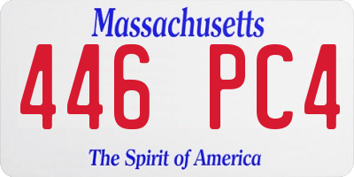 MA license plate 446PC4