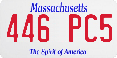 MA license plate 446PC5