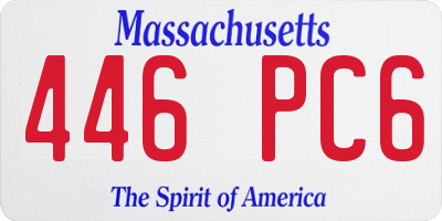 MA license plate 446PC6
