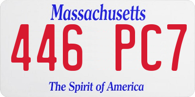 MA license plate 446PC7