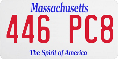 MA license plate 446PC8