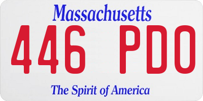 MA license plate 446PD0