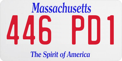 MA license plate 446PD1