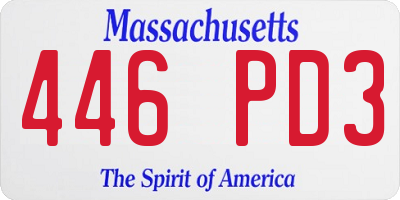 MA license plate 446PD3