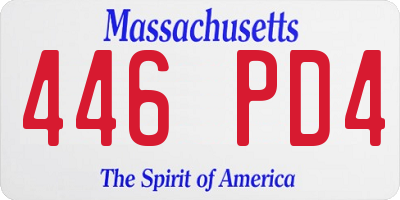 MA license plate 446PD4