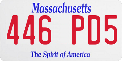MA license plate 446PD5