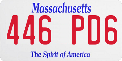 MA license plate 446PD6