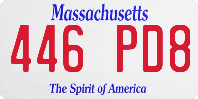 MA license plate 446PD8