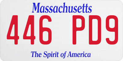 MA license plate 446PD9