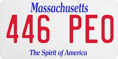 MA license plate 446PE0