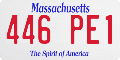MA license plate 446PE1