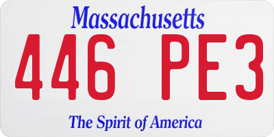 MA license plate 446PE3