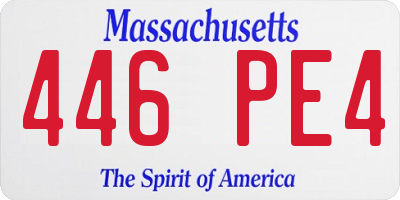 MA license plate 446PE4