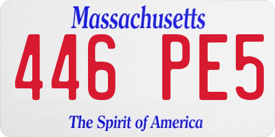 MA license plate 446PE5