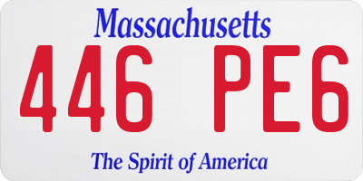 MA license plate 446PE6