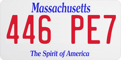 MA license plate 446PE7