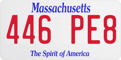 MA license plate 446PE8