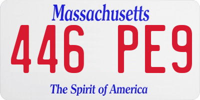 MA license plate 446PE9