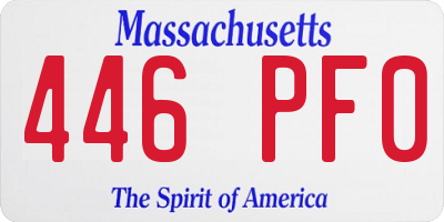 MA license plate 446PF0