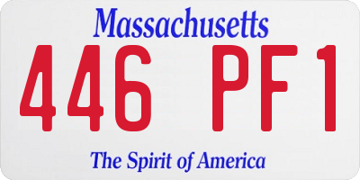 MA license plate 446PF1