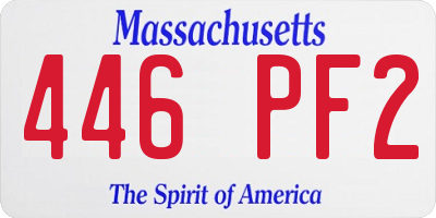 MA license plate 446PF2