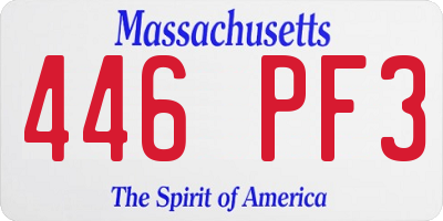 MA license plate 446PF3