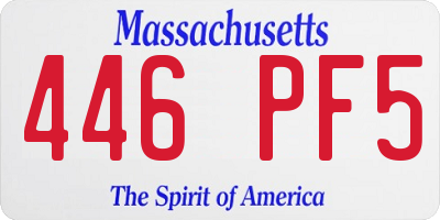 MA license plate 446PF5