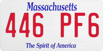 MA license plate 446PF6