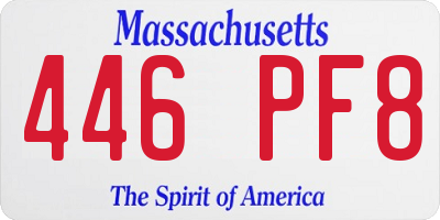 MA license plate 446PF8