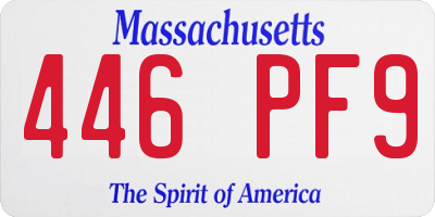 MA license plate 446PF9