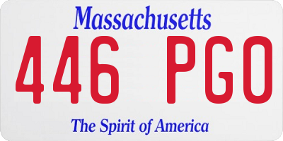 MA license plate 446PG0