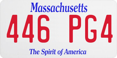 MA license plate 446PG4