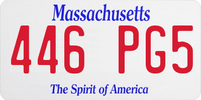 MA license plate 446PG5