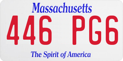 MA license plate 446PG6