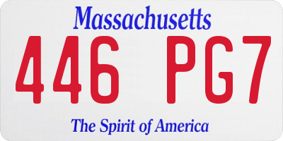 MA license plate 446PG7
