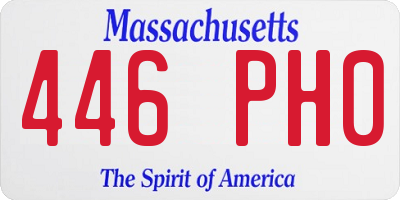 MA license plate 446PH0