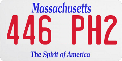 MA license plate 446PH2